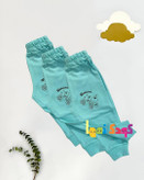 ست دورس دونخ فول پنبه بچگانه رنگ سبز ملایم طرح تک شاخ