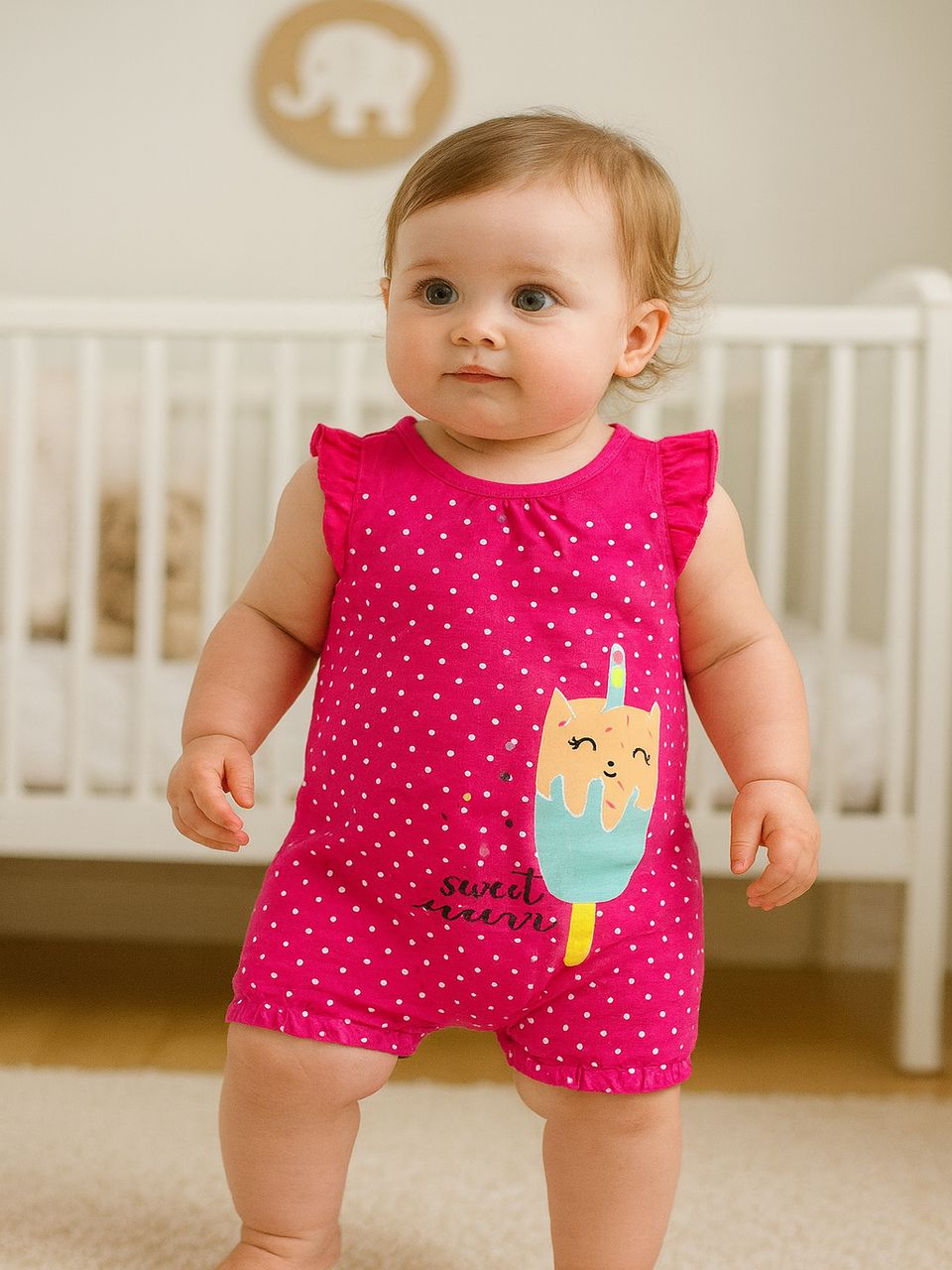 رامپر دخترانه بیبی گپ  سایز نوزادی تا سه سال