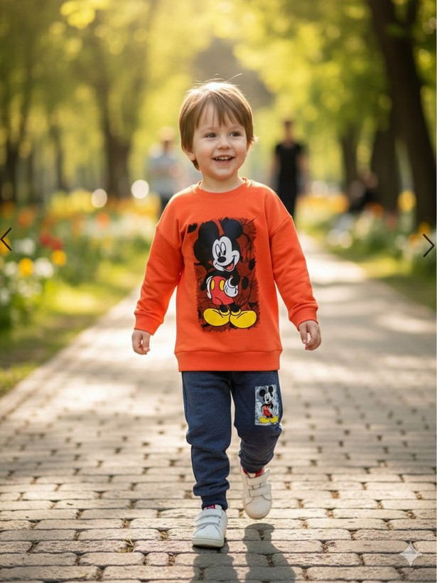 بلوز شلوار آستین بلند میکی موس فروشگاه کودکانه ها