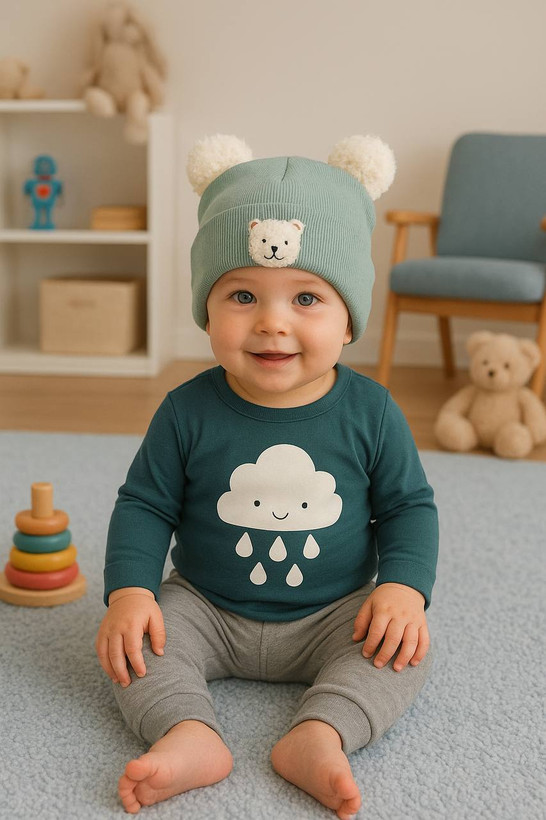 خرید کلاه بچگانه سبز ماچا نوزادی تا یک سال فروشگاه کودکانه ها