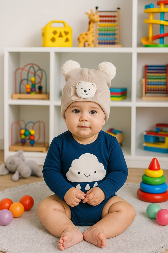 خرید کلاه بچگانه کرم نوزادی تا یک سال فروشگاه کودکانه ها