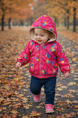 کاپشن بچگانه دخترانه برند آنیت مناسب ۱۸ تا ۲۴ ماه رنگ صورتی با طرح کارتونی