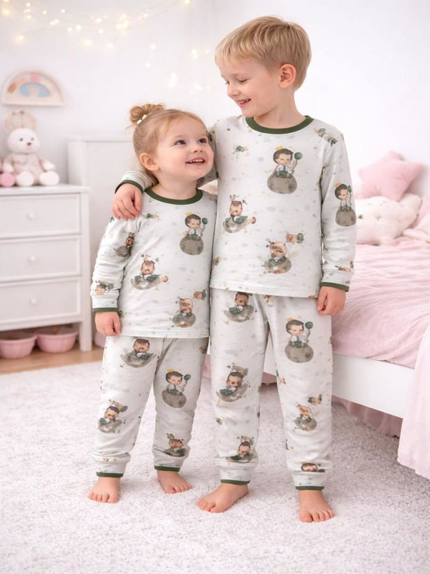 ست لباس خواب بچگانه طرح کارتونی مناسب کودکان 1 تا 6 سال با جنس پنبه پلیاستر