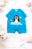 رامپر بیبی گپ آبی طرح پنگوئن پنبه ضد حساسیت مناسب 6 تا 36 ماه