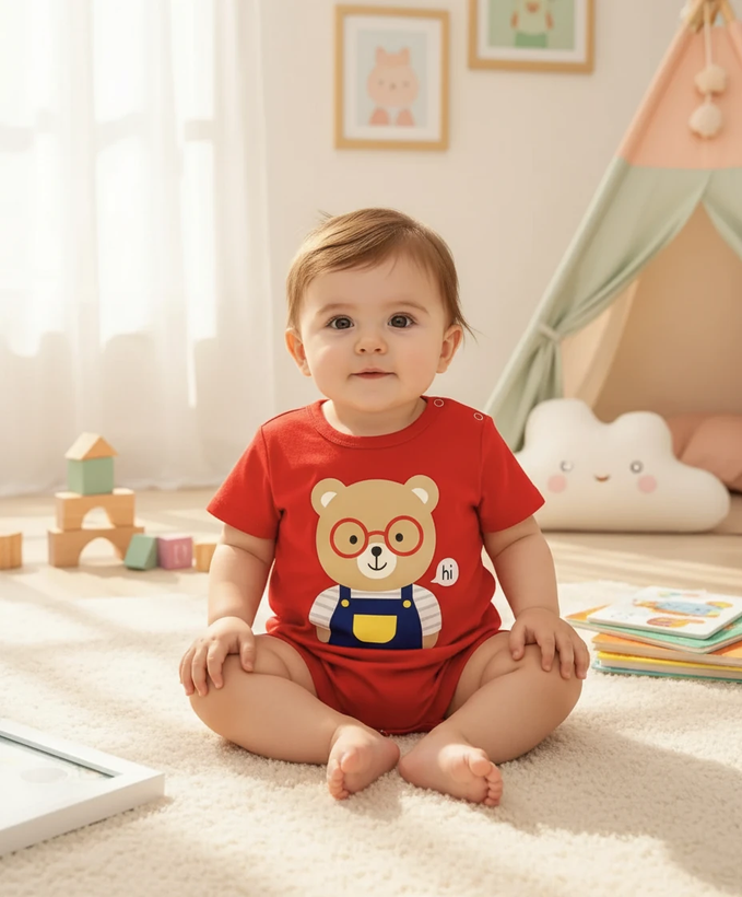 رامپر بیبی گپ نوزادی سبز پنبهای ضد حساسیت مناسب 6 تا 36 ماه فروشگاه کودکانه ها