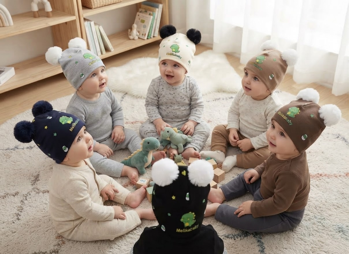 کلاه نوزادی گوش دار در رنگ بندی متنوع